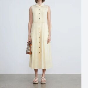 Layfayette 148 voile pin tuck dress